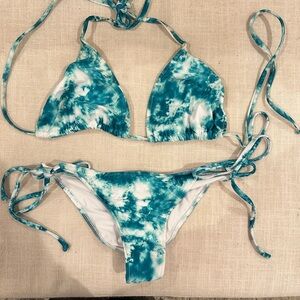 Teal Tie-Dye Bikini Set